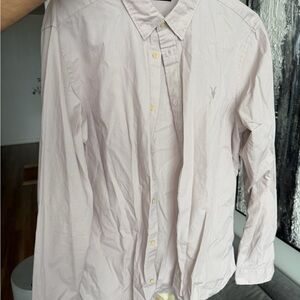 All Saints Pale Pink Casual Button-Down Shirt